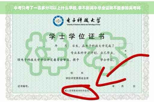 中考只考了一百多分可以上什么学校,拿不到高中毕业证就不能参加高考吗