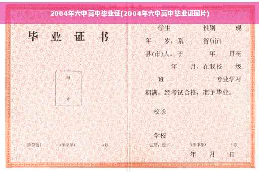 2004年六中高中毕业证(2004年六中高中毕业证图片)