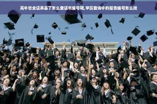 高中毕业证弄丢了怎么查证书编号呢,学历查询中的报告编号怎么找