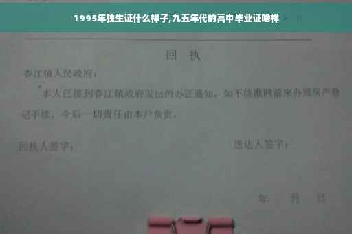 1995年独生证什么样子,九五年代的高中毕业证啥样