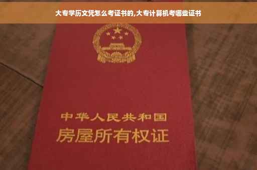 大专学历文凭怎么考证书的,大专计算机考哪些证书