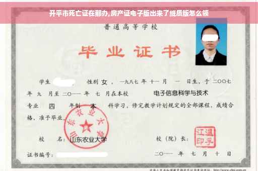 开平市死亡证在那办,房产证电子版出来了纸质版怎么领 开平市死亡证在那办,房产证电子版出来了纸质版怎么领