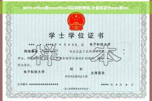 WPS office和msoffice可以同时考吗,计算机证书wps和ms