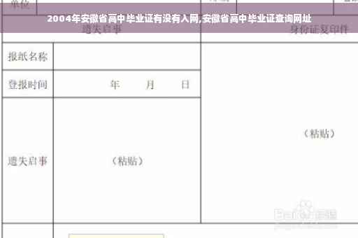 2004年安徽省高中毕业证有没有入网,安徽省高中毕业证查询网址