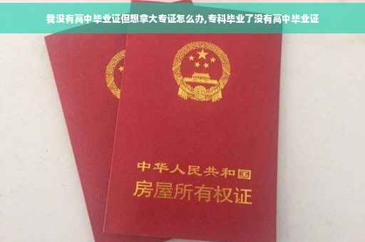 我没有高中毕业证但想拿大专证怎么办,专科毕业了没有高中毕业证