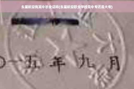 东星航空有高中毕业证吗(东星航空职业学校是中专还是大专)
