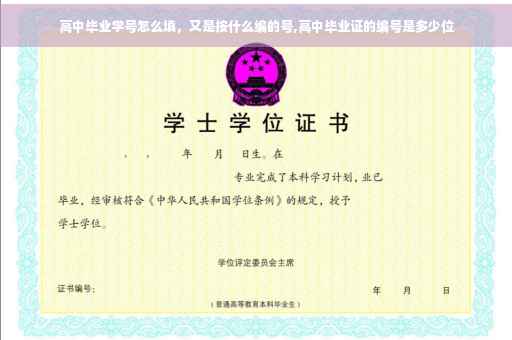 高中毕业学号怎么填，又是按什么编的号,高中毕业证的编号是多少位