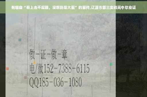 有哪些“看上去不起眼，没想到是大案”的案件,辽源市第三实验高中毕业证