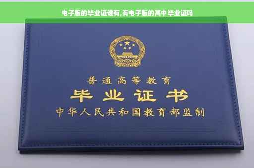 电子版的毕业证谁有,有电子版的高中毕业证吗