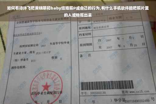 如何看待许飞把黄晓明和baby结婚照P成自己的行为,有什么手机软件能把照片里的人或物抠出来