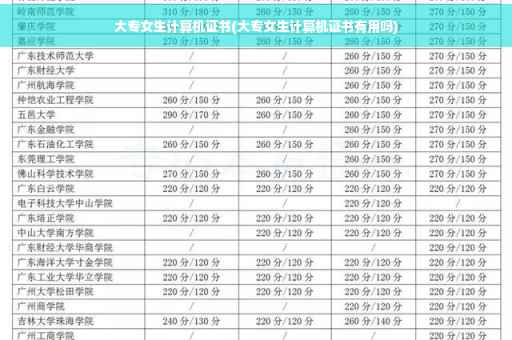 大专女生计算机证书(大专女生计算机证书有用吗)