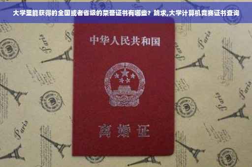 大学里能获得的全国或者省级的荣誉证书有哪些？跪求,大学计算机竞赛证书查询