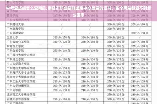 中考查成绩怎么查南昌,南昌市职业技能鉴定中心盖章的证书，各个网站都查不到怎么回事