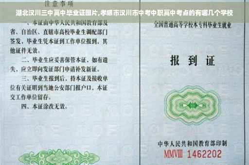 湖北汉川三中高中毕业证图片,孝感市汉川市中考中职高中考点的有哪几个学校