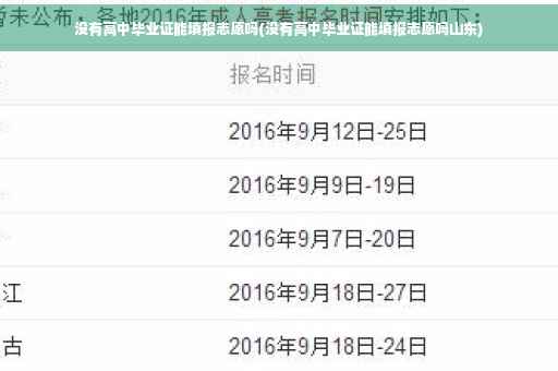 没有高中毕业证能填报志愿吗(没有高中毕业证能填报志愿吗山东)