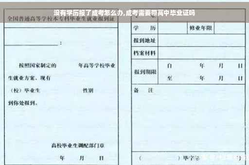 没有学历报了成考怎么办,成考需要带高中毕业证吗