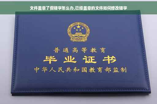 文件盖章了但错字怎么办,已经盖章的文件如何修改错字