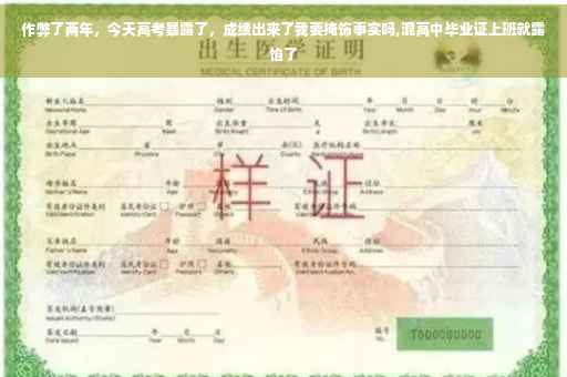 作弊了两年，今天高考暴露了，成绩出来了我要掩饰事实吗,混高中毕业证上班就露馅了