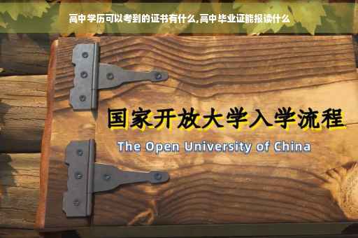 高中学历可以考到的证书有什么,高中毕业证能报读什么