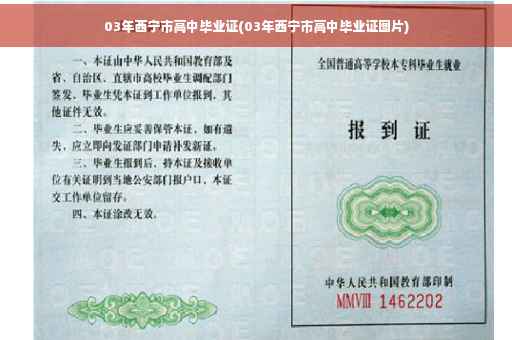 03年西宁市高中毕业证(03年西宁市高中毕业证图片)