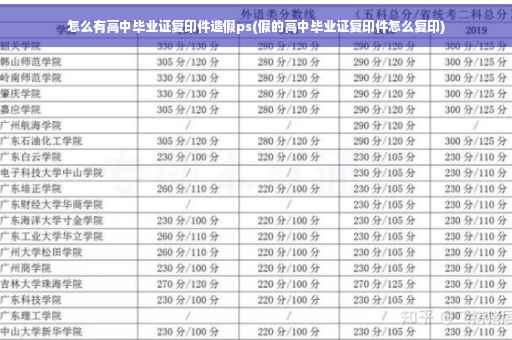 怎么有高中毕业证复印件造假ps(假的高中毕业证复印件怎么复印)