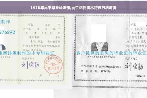 1978年高中毕业证啥样,高中选择美术特长的利与弊