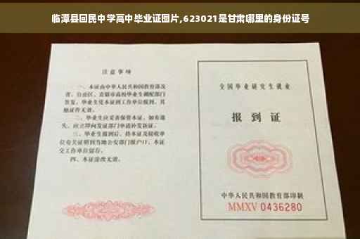 临潭县回民中学高中毕业证图片,623021是甘肃哪里的身份证号