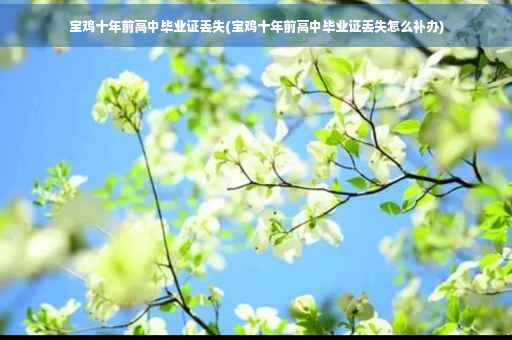 宝鸡十年前高中毕业证丢失(宝鸡十年前高中毕业证丢失怎么补办)