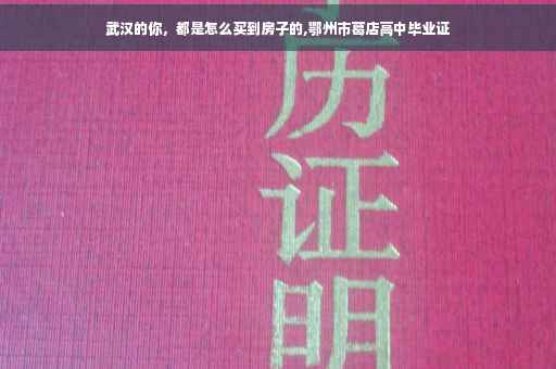 武汉的你，都是怎么买到房子的,鄂州市葛店高中毕业证
