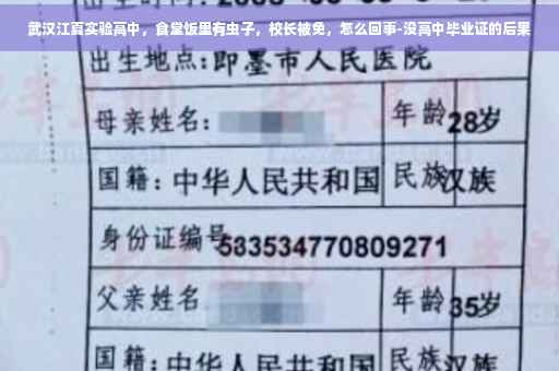 武汉江夏实验高中，食堂饭里有虫子，校长被免，怎么回事-没高中毕业证的后果