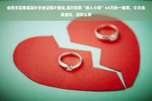 自贡市富顺县高中毕业证图片查询,海尔奖励“救人小哥”60万的一套房，今天选房成功，你怎么看