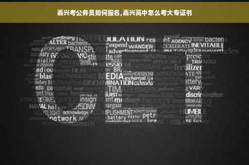 嘉兴考公务员如何报名,嘉兴高中怎么考大专证书