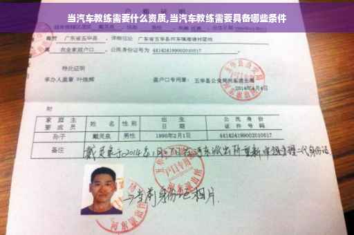 当汽车教练需要什么资质,当汽车教练需要具备哪些条件