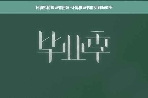 计算机初级证有用吗-计算机证书能买到吗知乎