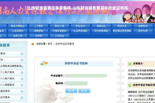 山东初会需要信息采集吗-山东初会报名要高中毕业证书吗