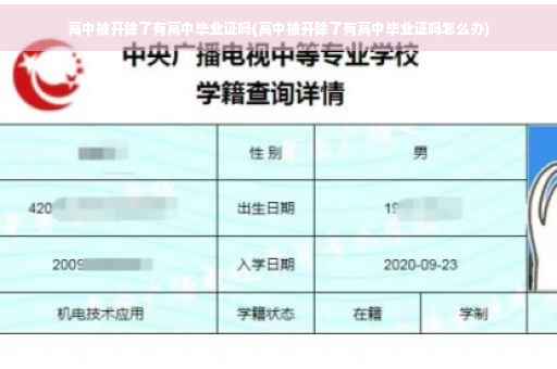 高中被开除了有高中毕业证吗(高中被开除了有高中毕业证吗怎么办)