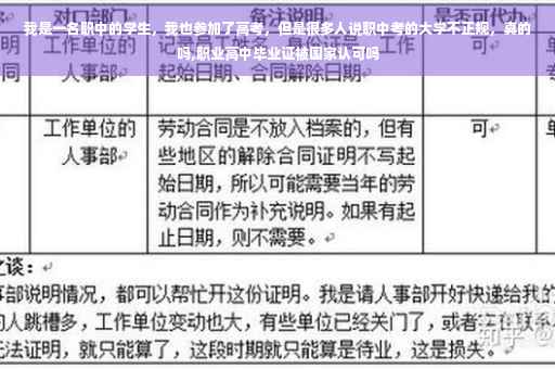 我是一名职中的学生，我也参加了高考，但是很多人说职中考的大学不正规，真的吗,职业高中毕业证被国家认可吗