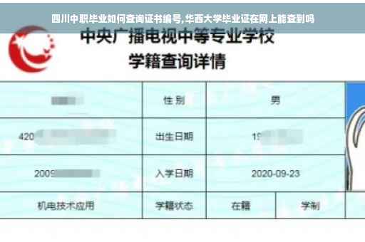 四川中职毕业如何查询证书编号,华西大学毕业证在网上能查到吗