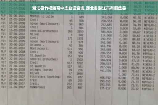 潜江县竹根滩高中毕业证查询,湖北省潜江市有哪些县