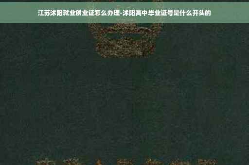 江苏沭阳就业创业证怎么办理-沭阳高中毕业证号是什么开头的