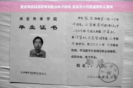 武安驾校科目四考完能出电子码吗,武安市小升初成绩怎么查询