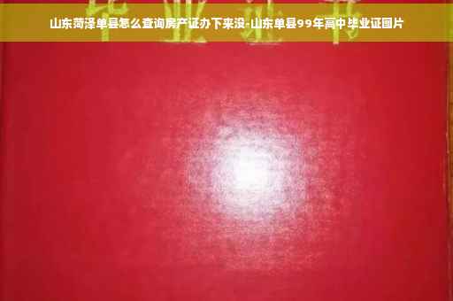 山东菏泽单县怎么查询房产证办下来没-山东单县99年高中毕业证图片