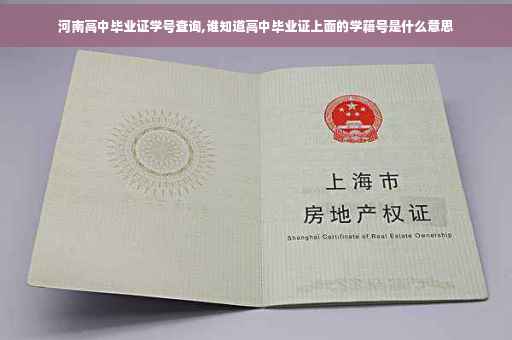 河南高中毕业证学号查询,谁知道高中毕业证上面的学籍号是什么意思