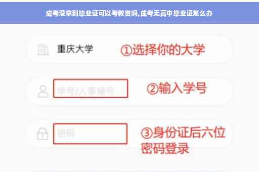 成考没拿到毕业证可以考教资吗,成考无高中毕业证怎么办
