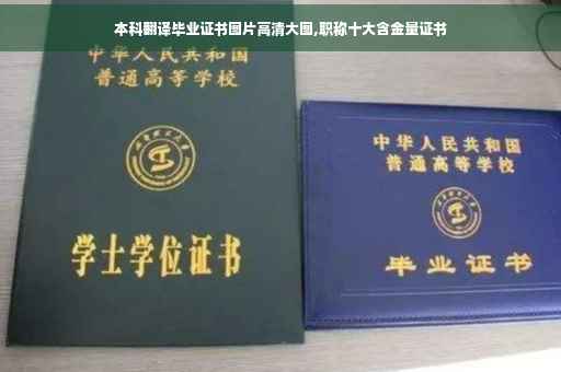 本科翻译毕业证书图片高清大图,职称十大含金量证书