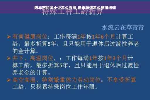 陆丰市的国土证怎么办理,陆丰味道怎么参加培训