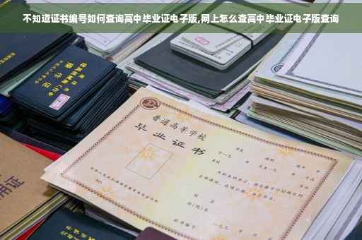 不知道证书编号如何查询高中毕业证电子版,网上怎么查高中毕业证电子版查询
