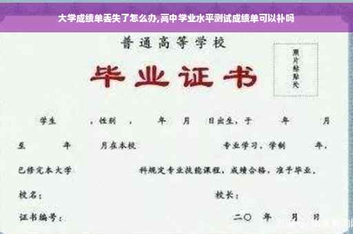 大学成绩单丢失了怎么办,高中学业水平测试成绩单可以补吗