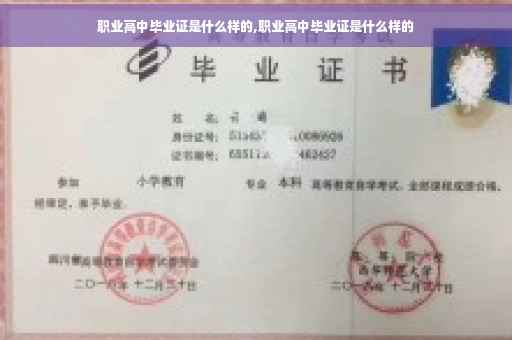 职业高中毕业证是什么样的,职业高中毕业证是什么样的