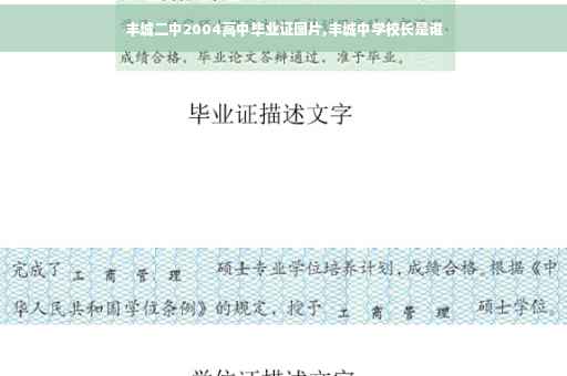 丰城二中2004高中毕业证图片,丰城中学校长是谁